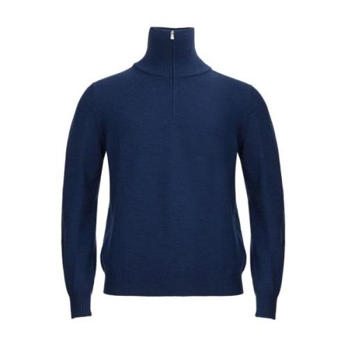 Wollen Half-Zip Trui Gran Sasso , Blue , Heren