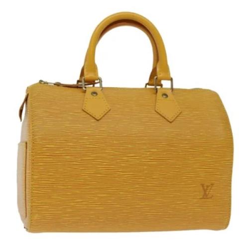 Pre-owned Leather handbags Louis Vuitton Vintage , Yellow , Dames