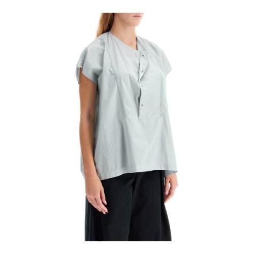 Blouse met gedrapeerde halslijn Lemaire , Gray , Dames