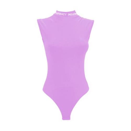 Lycra Mouwloos Body met Geborduurd Logo Pharmacy Industry , Purple , D...