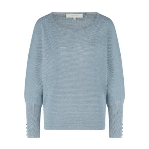 Batwing Lurex Pullover Nukus , Blue , Dames