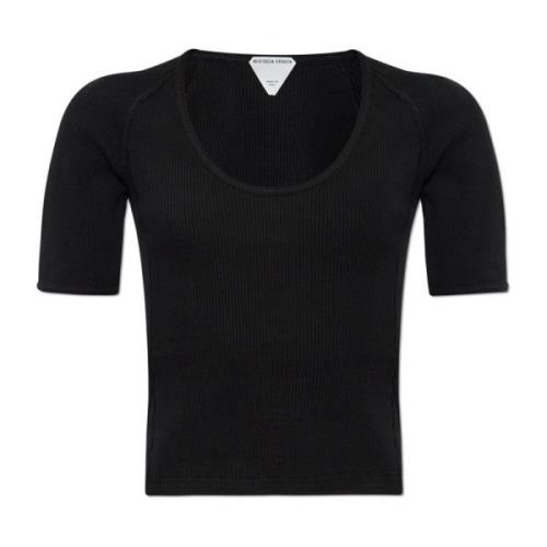 Top met een logopatch Bottega Veneta , Black , Dames