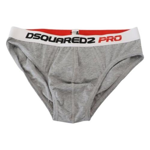 Grijze Katoenen Stretch Briefs Dsquared2 , Gray , Heren