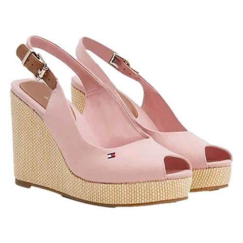 Iconische Elena Slingback Plateau Sandalen Tommy Hilfiger , Pink , Dam...