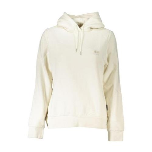 Geborduurde Hoodie met Fleece Napapijri , Beige , Dames