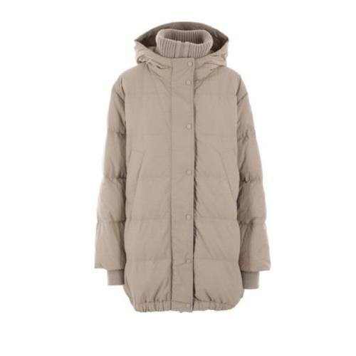 Lichtbruine Technische Katoenen Jas Brunello Cucinelli , Beige , Dames