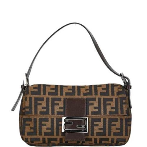 Pre-owned Canvas shoulder-bags Fendi Vintage , Brown , Dames