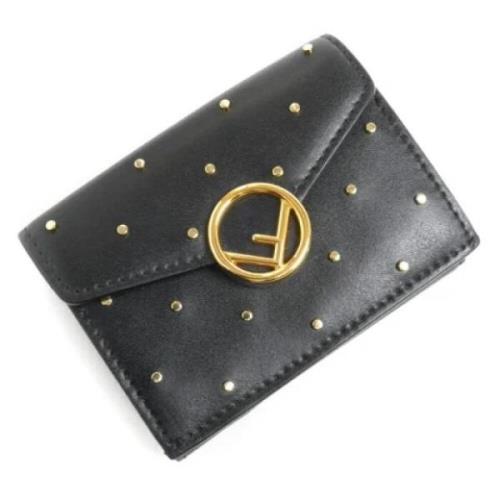 Pre-owned Leather wallets Fendi Vintage , Black , Dames