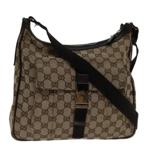 Pre-owned Canvas shoulder-bags Gucci Vintage , Beige , Dames