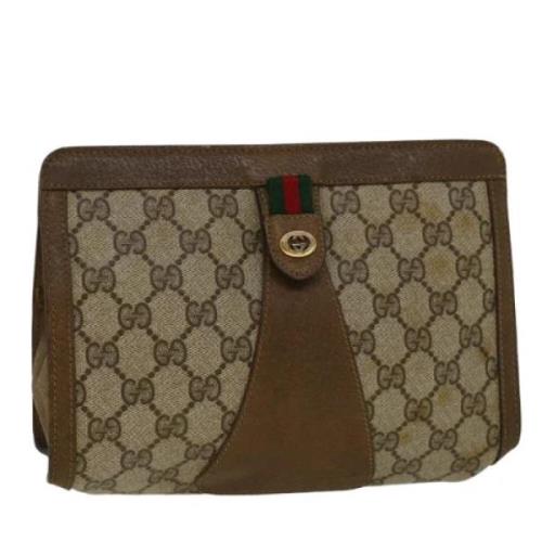 Pre-owned Canvas clutches Gucci Vintage , Brown , Dames