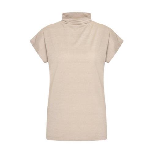 Korte Mouw Mandya Top Aime´e the Label , Beige , Dames