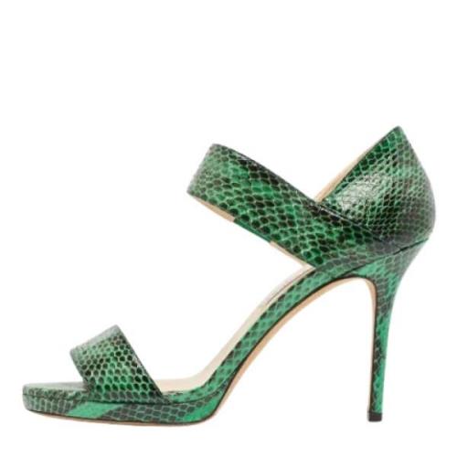 Pre-owned Fabric sandals Jimmy Choo Pre-owned , Green , Dames