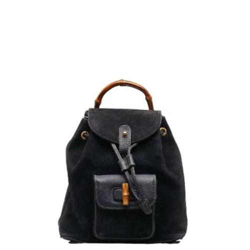 Pre-owned Suede backpacks Gucci Vintage , Black , Dames