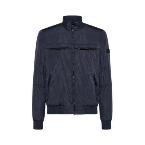 Blauwe Biker Nylon Jas Peuterey , Blue , Heren