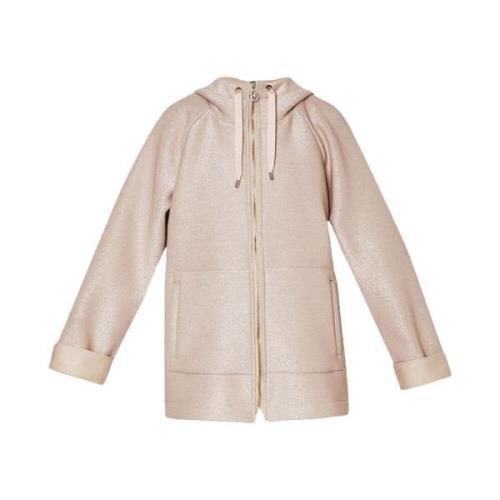 Zip Hoodie in Scuba en Lurex Liu Jo , Pink , Dames