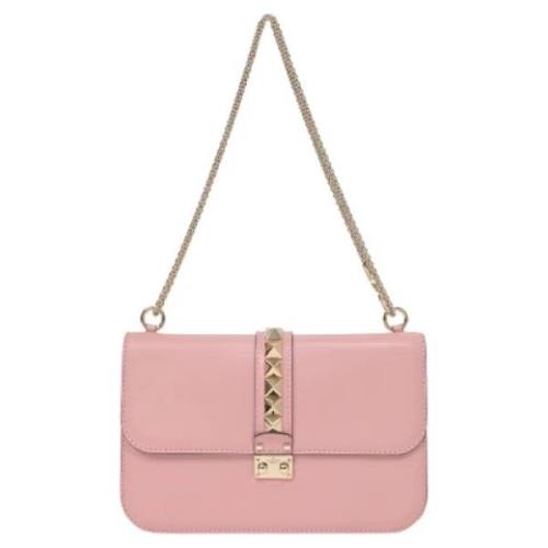 Pre-owned Leather shoulder-bags Valentino Vintage , Pink , Dames