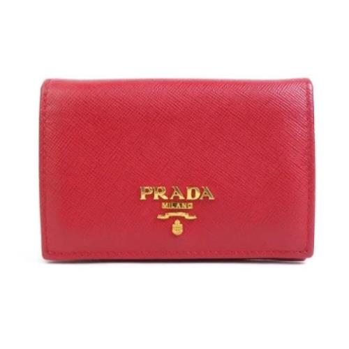 Pre-owned Leather wallets Prada Vintage , Red , Dames