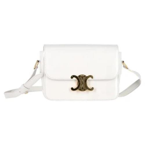 Pre-owned Leather crossbody-bags Celine Vintage , White , Dames