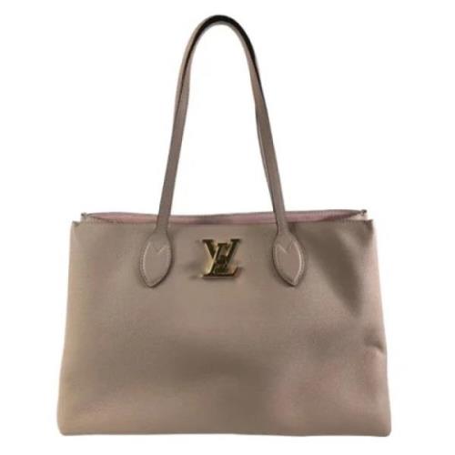 Pre-owned Leather totes Louis Vuitton Vintage , Beige , Dames