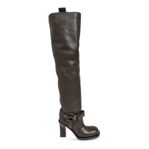 Leren Over-de-Knie Laarzen Burberry , Brown , Dames