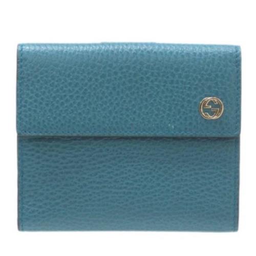 Pre-owned Leather wallets Gucci Vintage , Blue , Dames