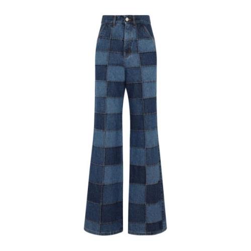 Blauwe Flared Denim Broek Chloé , Blue , Dames