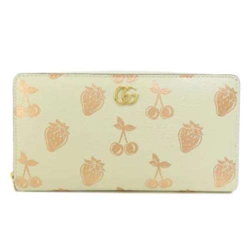 Pre-owned Leather wallets Gucci Vintage , Beige , Dames