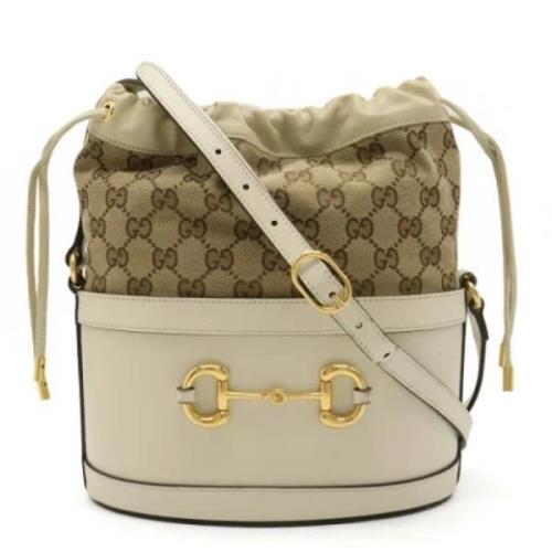 Pre-owned Canvas shoulder-bags Gucci Vintage , Beige , Dames