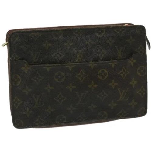 Pre-owned Canvas clutches Louis Vuitton Vintage , Brown , Dames