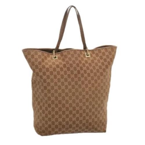 Pre-owned Canvas totes Gucci Vintage , Brown , Dames