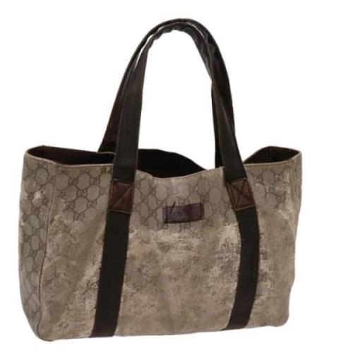 Pre-owned Leather totes Gucci Vintage , Beige , Dames