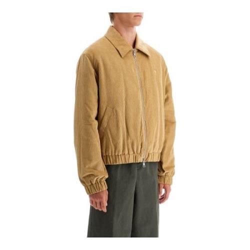 Corduroy Bomber Jacket Ami Paris , Beige , Heren