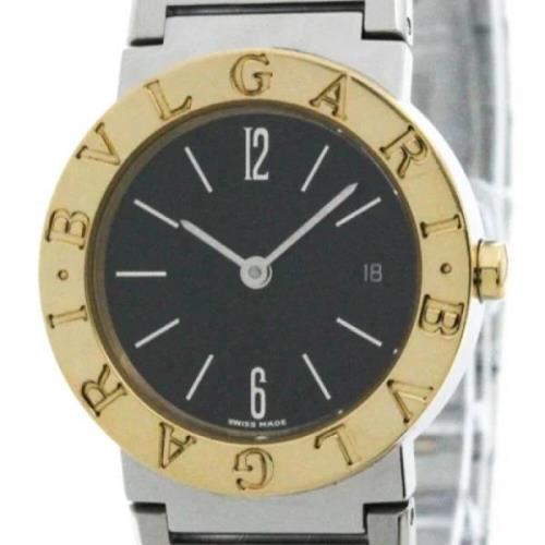 Pre-owned Stainless Steel watches Bvlgari Vintage , Black , Heren