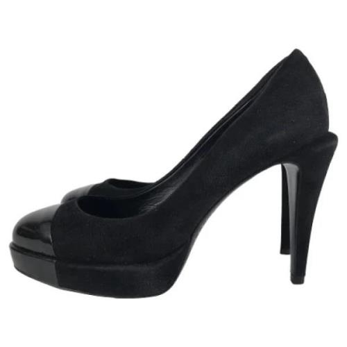 Pre-owned Suede heels Chanel Vintage , Black , Dames