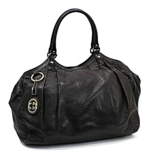 Pre-owned Leather totes Gucci Vintage , Black , Dames