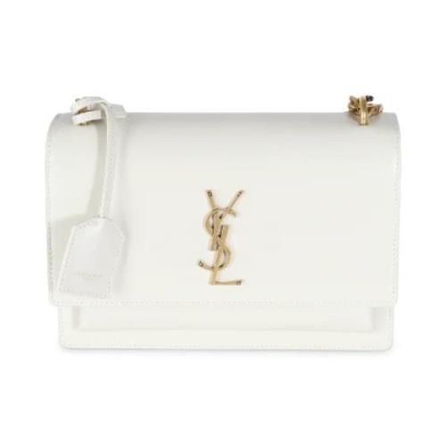 Pre-owned Leather shoulder-bags Yves Saint Laurent Vintage , White , D...