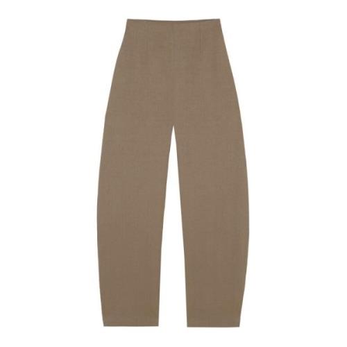 Hoge taille linnen broek met gebogen been Cortana , Brown , Dames