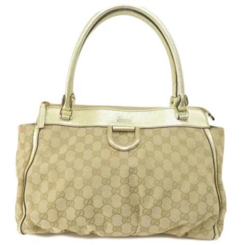 Pre-owned Canvas totes Gucci Vintage , Yellow , Dames