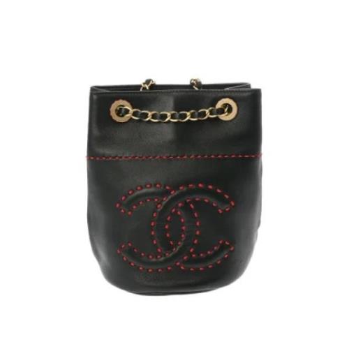 Pre-owned Leather shoulder-bags Chanel Vintage , Black , Dames