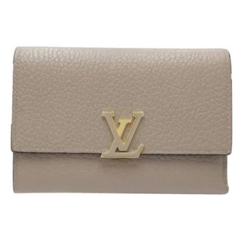 Pre-owned Leather wallets Louis Vuitton Vintage , Gray , Dames