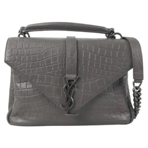 Pre-owned Leather crossbody-bags Yves Saint Laurent Vintage , Gray , D...