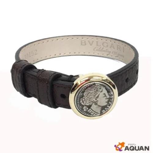 Pre-owned Leather bracelets Bvlgari Vintage , Black , Dames