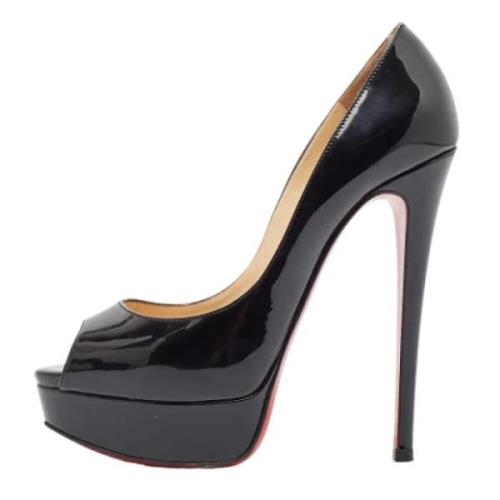 Pre-owned Leather heels Christian Louboutin Pre-owned , Black , Dames