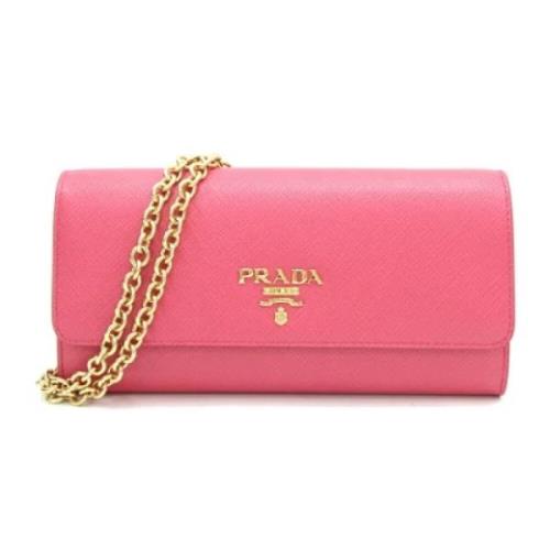 Pre-owned Leather wallets Prada Vintage , Pink , Dames