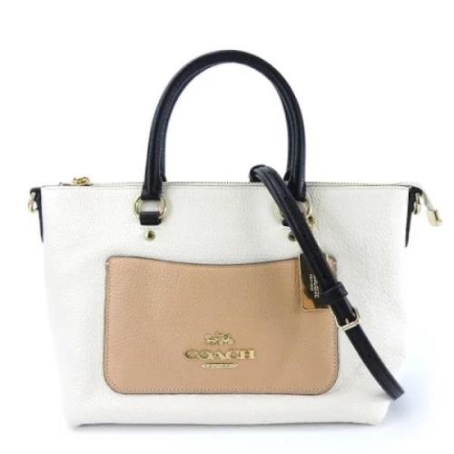 Pre-owned Leather handbags Coach Pre-owned , Beige , Dames