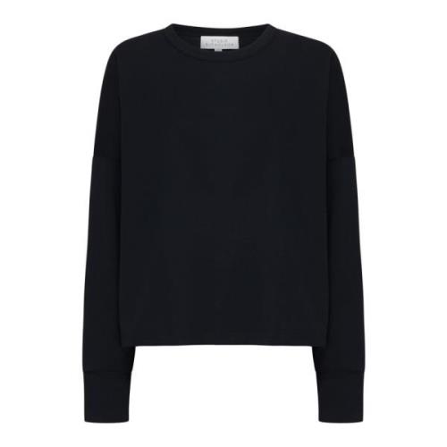 Zwart Katoenen Langemouw Crew Neck T-shirt Studio Nicholson , Black , ...