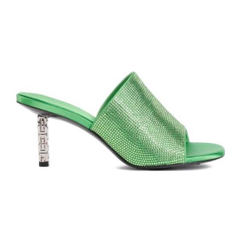 Groene Satijnen Strass Muiltjes Givenchy , Green , Dames