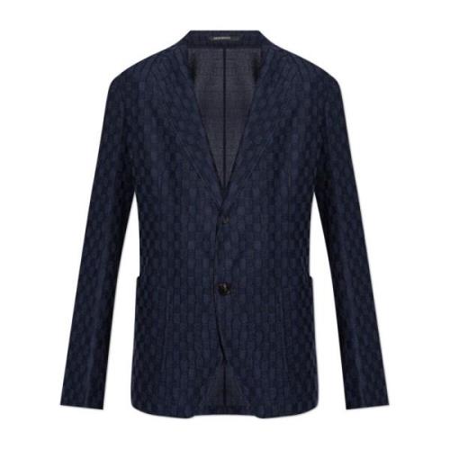 Wollen blazer Emporio Armani , Blue , Heren