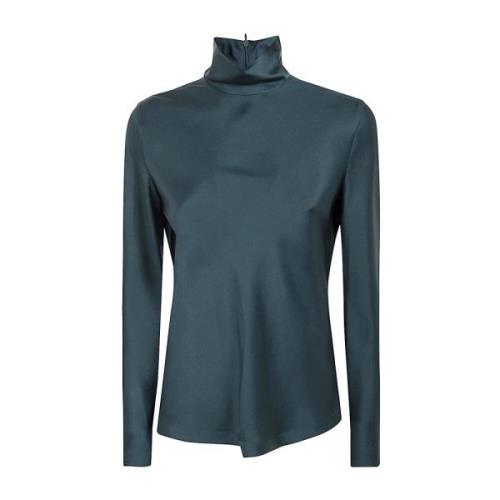 Bos High Neck Shirt Giorgio Armani , Green , Dames