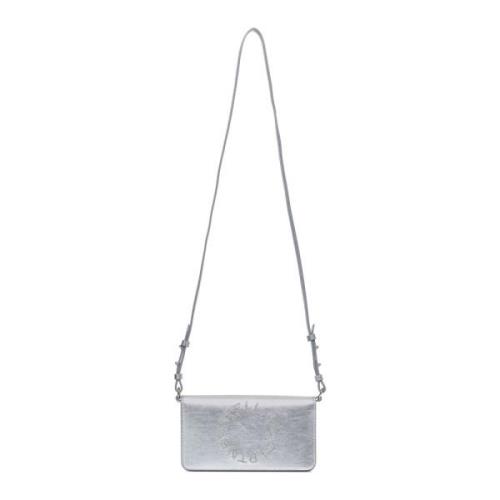 Zilveren Circle Logo Crossbody Tas Stella McCartney , Gray , Dames